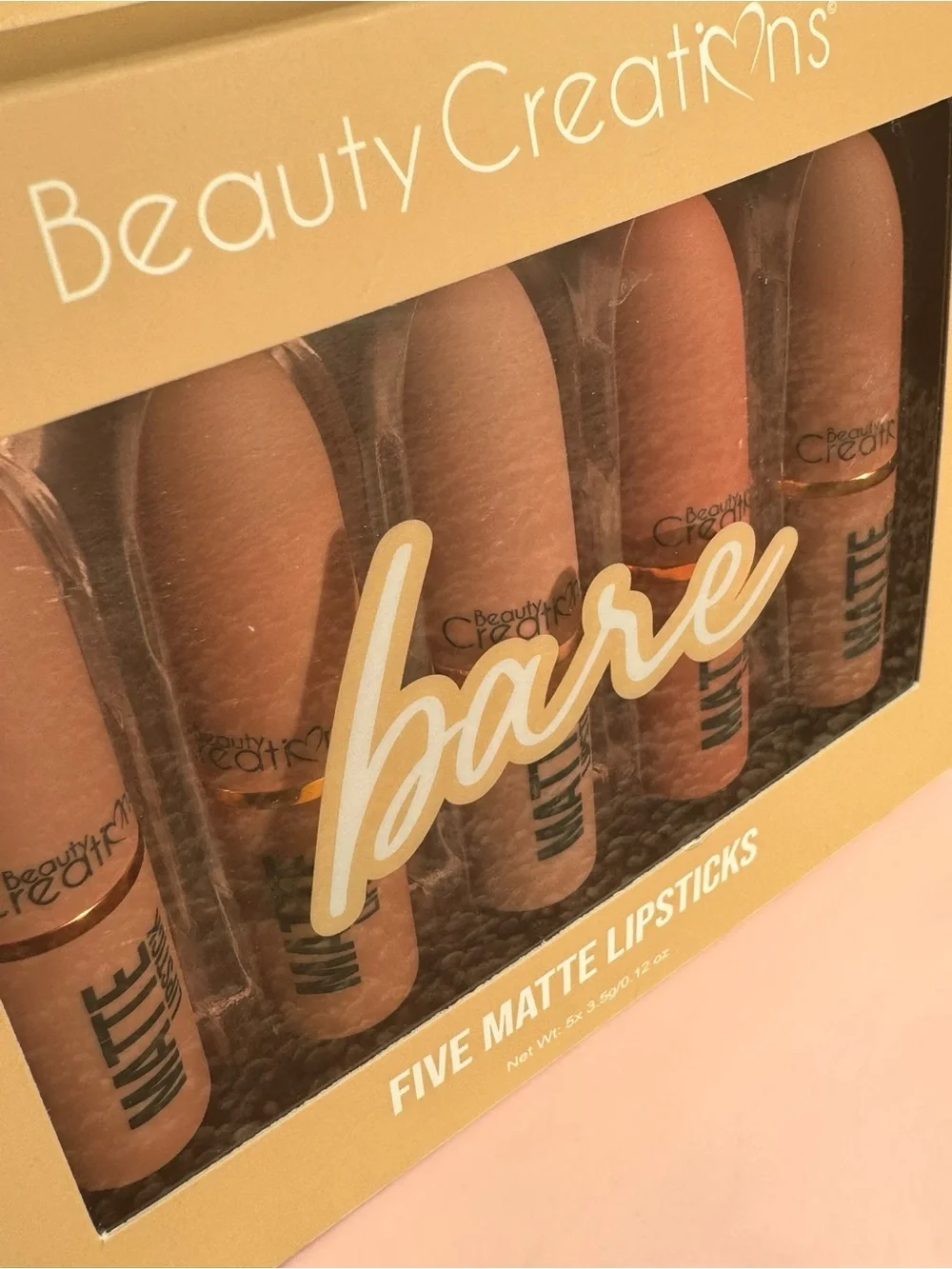 Beauty Creations Nude & Peach Matte Lipstick Set - Five Shades
